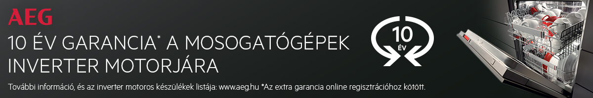 10 Év garancia az inverter motorra AEG mosogatógép